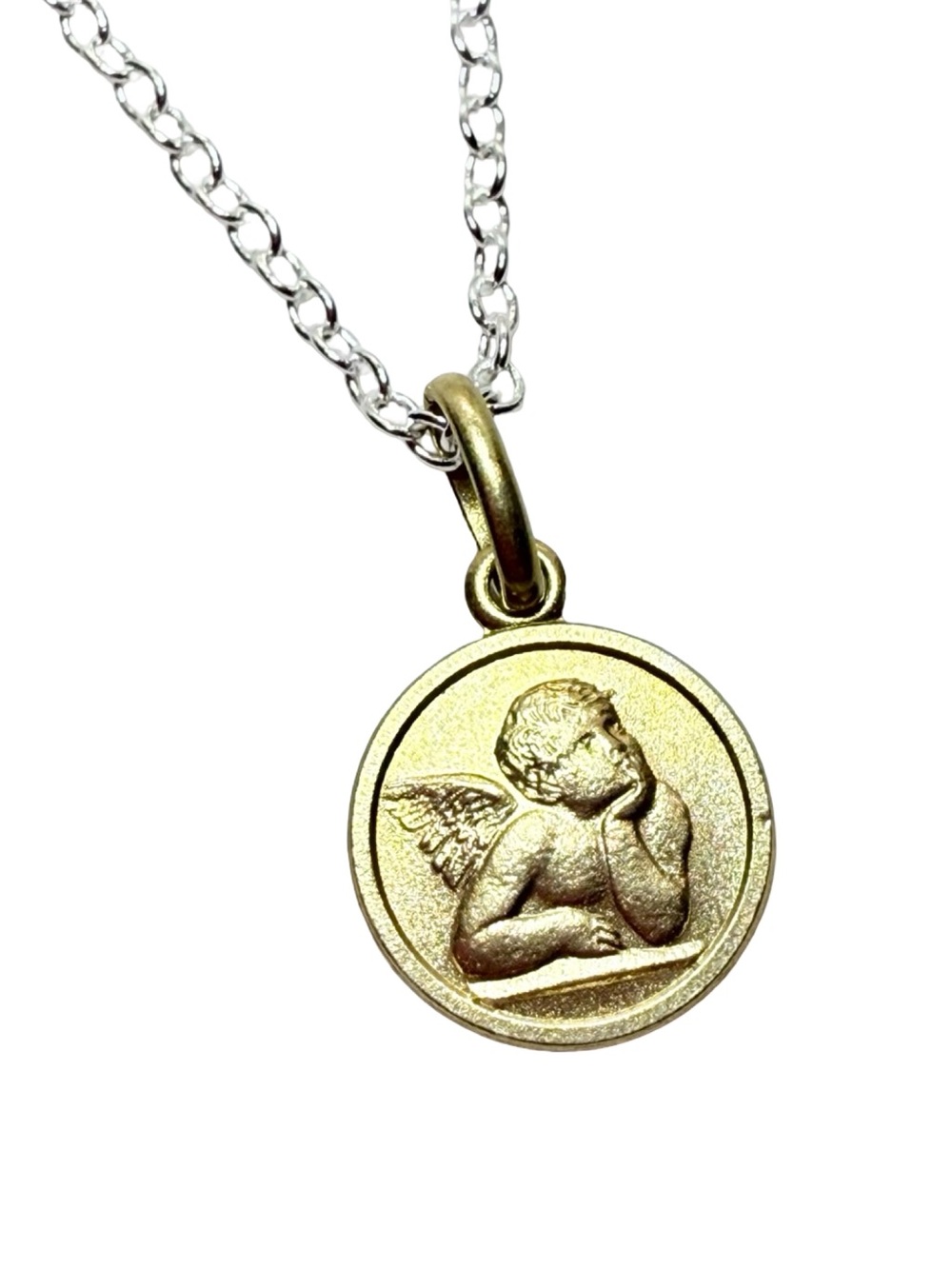 ✨ Vintage 14K Gold Raphael Cherub Angel Medal Pendant ✨
